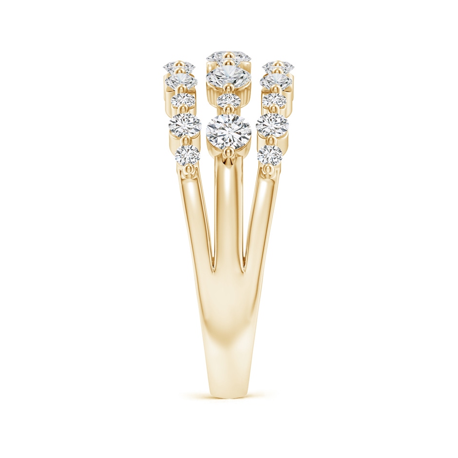 2.8mm HSI2 Three Row Alternating Diamond Anniversary Ring in Yellow Gold body-hand