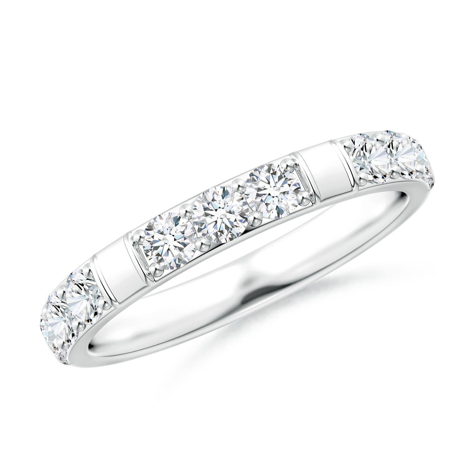 2.7mm GVS2 Diamond Stackable Wedding Ring in 18K White Gold