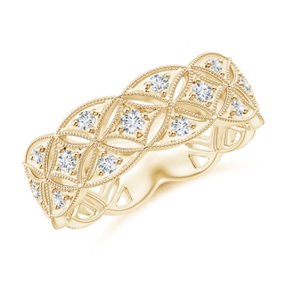 1.8mm GVS2 Art Deco Inspired Diamond Entwined Wedding Band in Yellow Gold