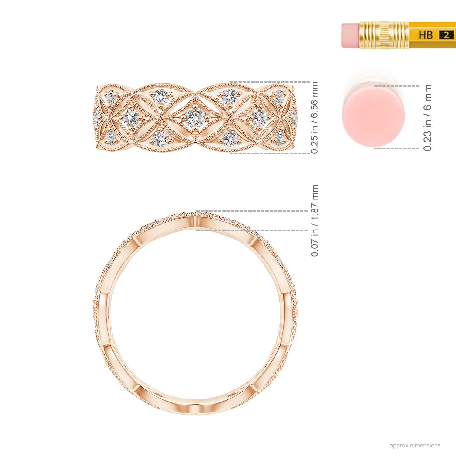 I-J, I1-I2 / 0.24 CT / 14 KT Rose Gold