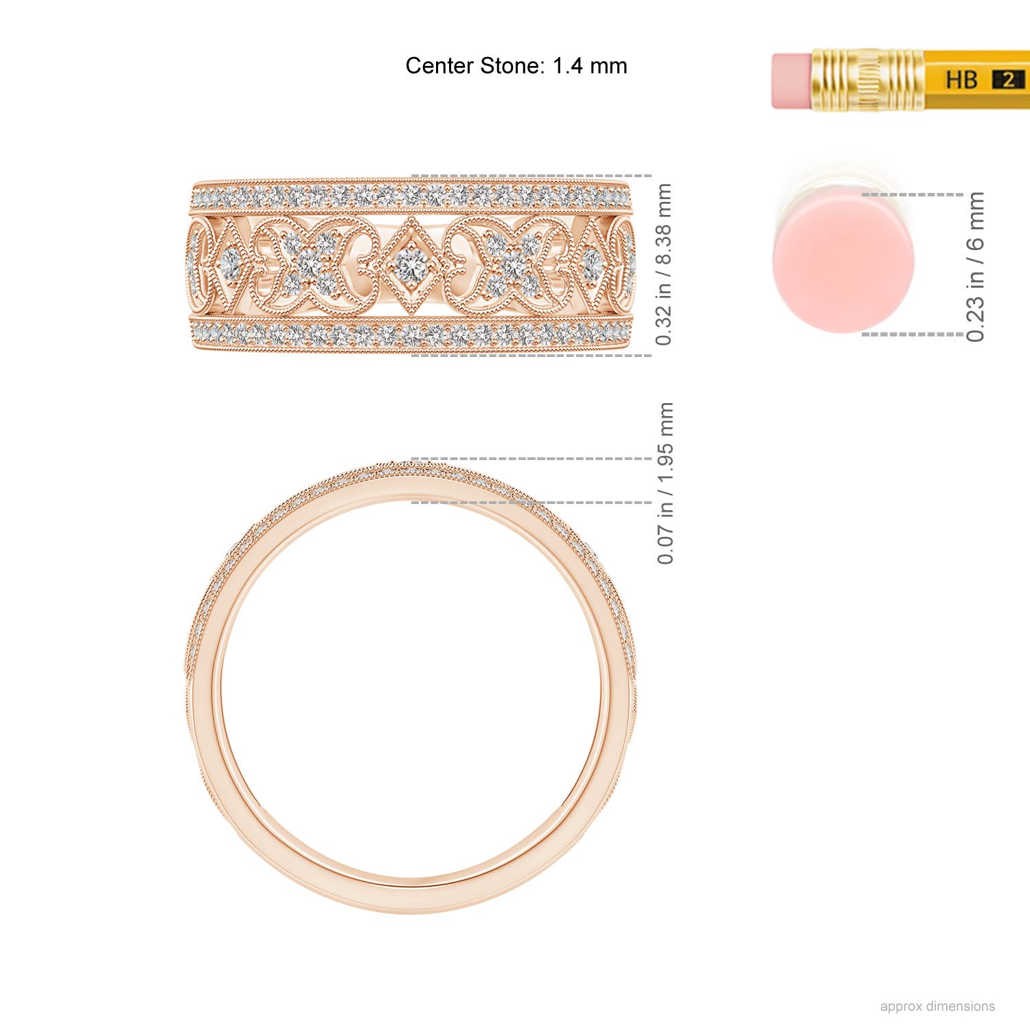 I-J, I1-I2 / 0.33 CT / 14 KT Rose Gold