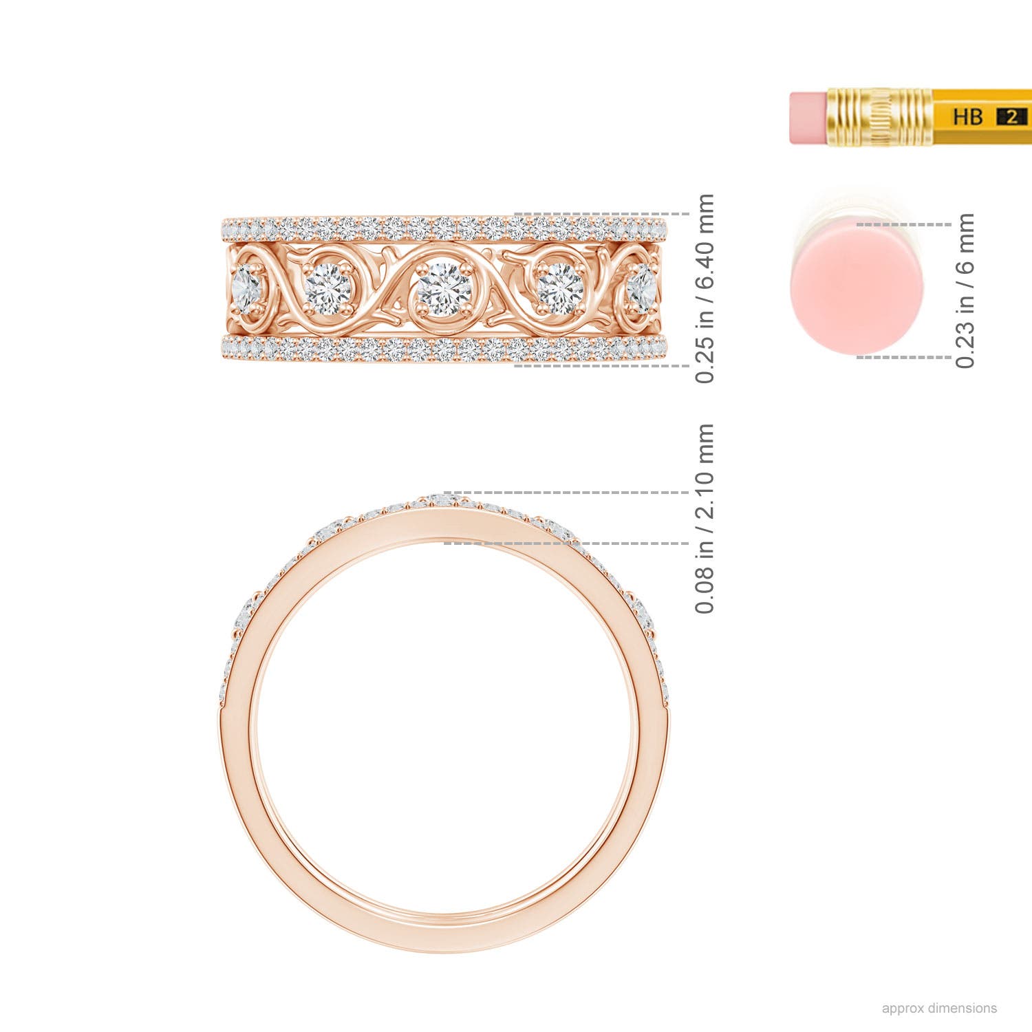 H, SI2 / 0.61 CT / 14 KT Rose Gold