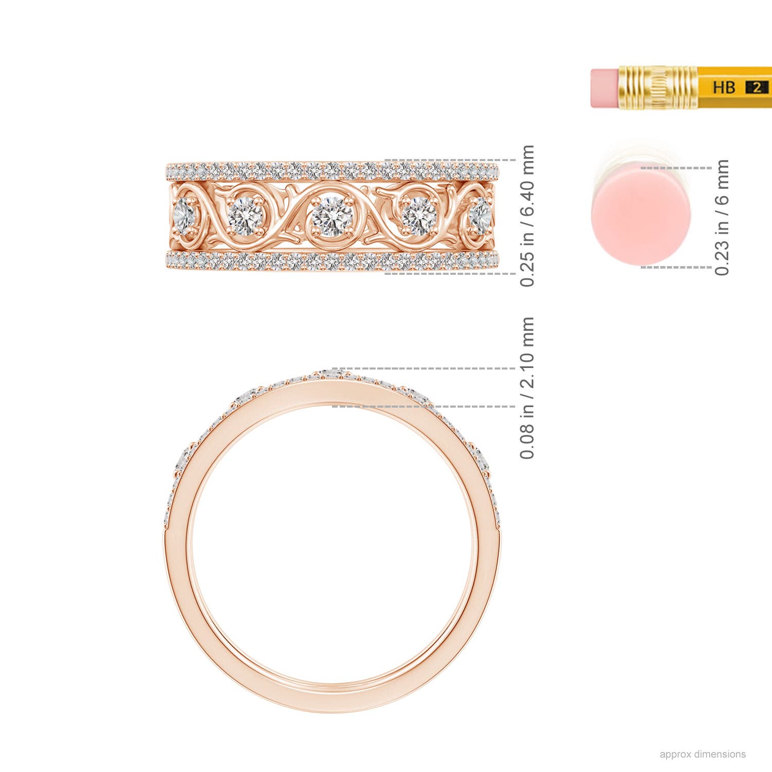 I-J, I1-I2 / 0.61 CT / 14 KT Rose Gold