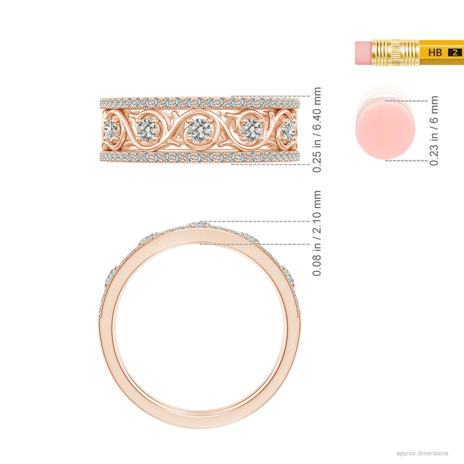 K, I3 / 0.61 CT / 14 KT Rose Gold