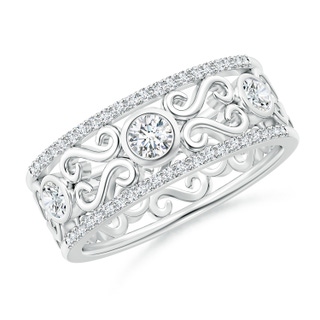 3.2mm GVS2 Bezel-Set Diamond Filigree Band in P950 Platinum