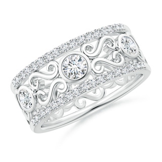 3.6mm GVS2 Bezel-Set Diamond Filigree Band in P950 Platinum