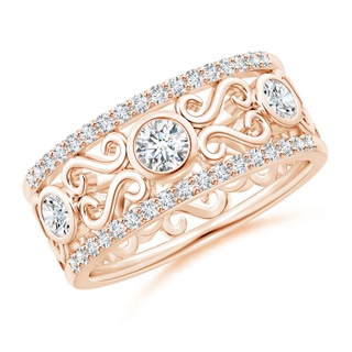 3.6mm GVS2 Bezel-Set Diamond Filigree Band in Rose Gold