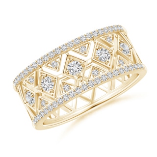 2.2mm HSI2 Vintage Inspired Pavé-Set Diamond Wedding Band in Yellow Gold