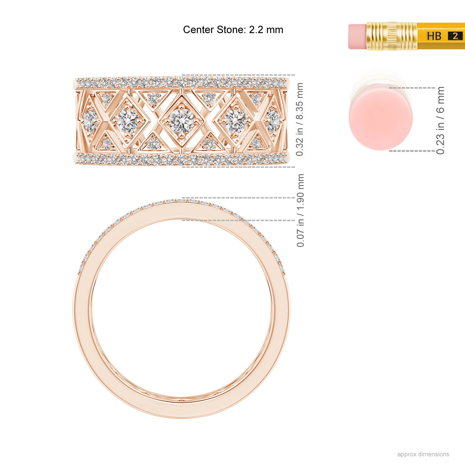 I-J, I1-I2 / 0.49 CT / 14 KT Rose Gold