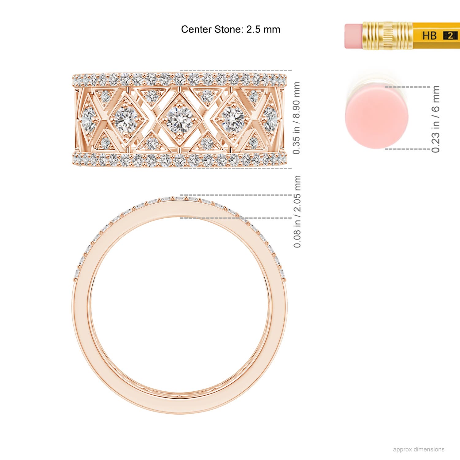 I-J, I1-I2 / 0.75 CT / 14 KT Rose Gold