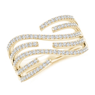 0.9mm GVS2 Criss-Cross Diamond Wrap Ring in Yellow Gold