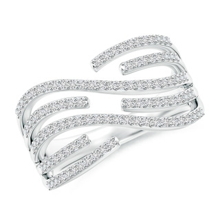 0.9mm HSI2 Criss-Cross Diamond Wrap Ring in White Gold