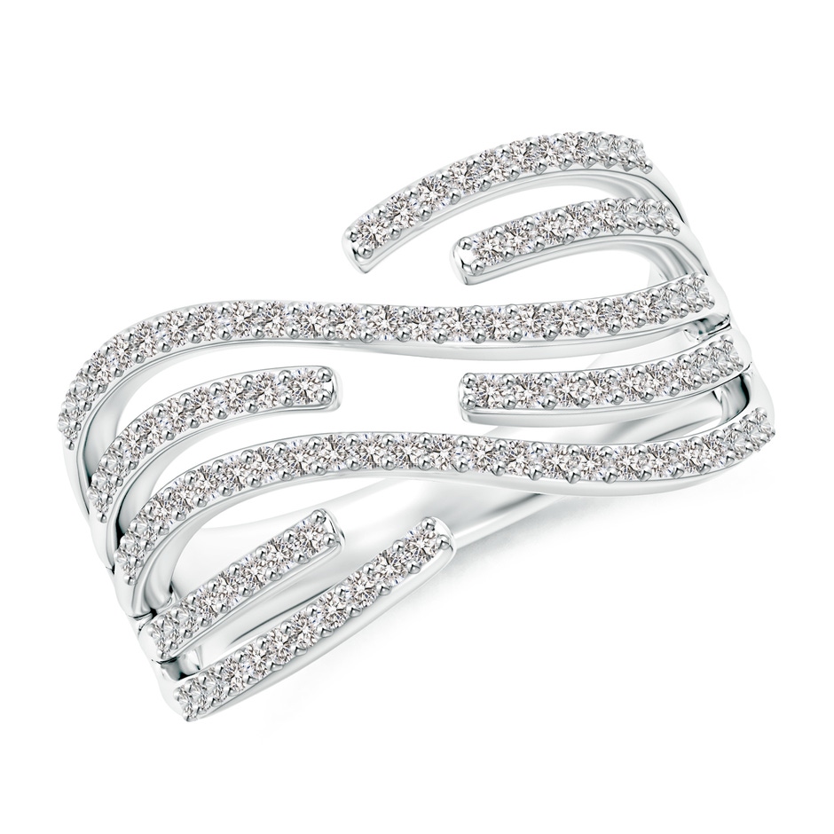 0.9mm IJI1I2 Criss-Cross Diamond Wrap Ring in White Gold 