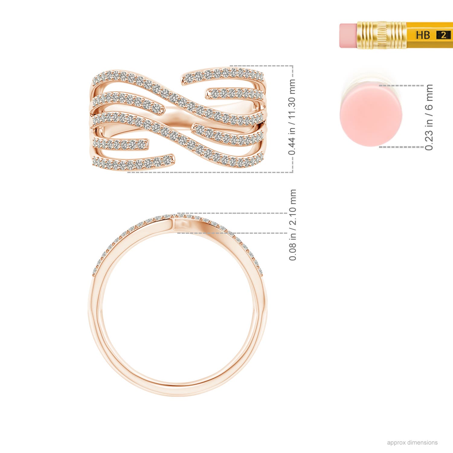 K, I3 / 0.42 CT / 14 KT Rose Gold