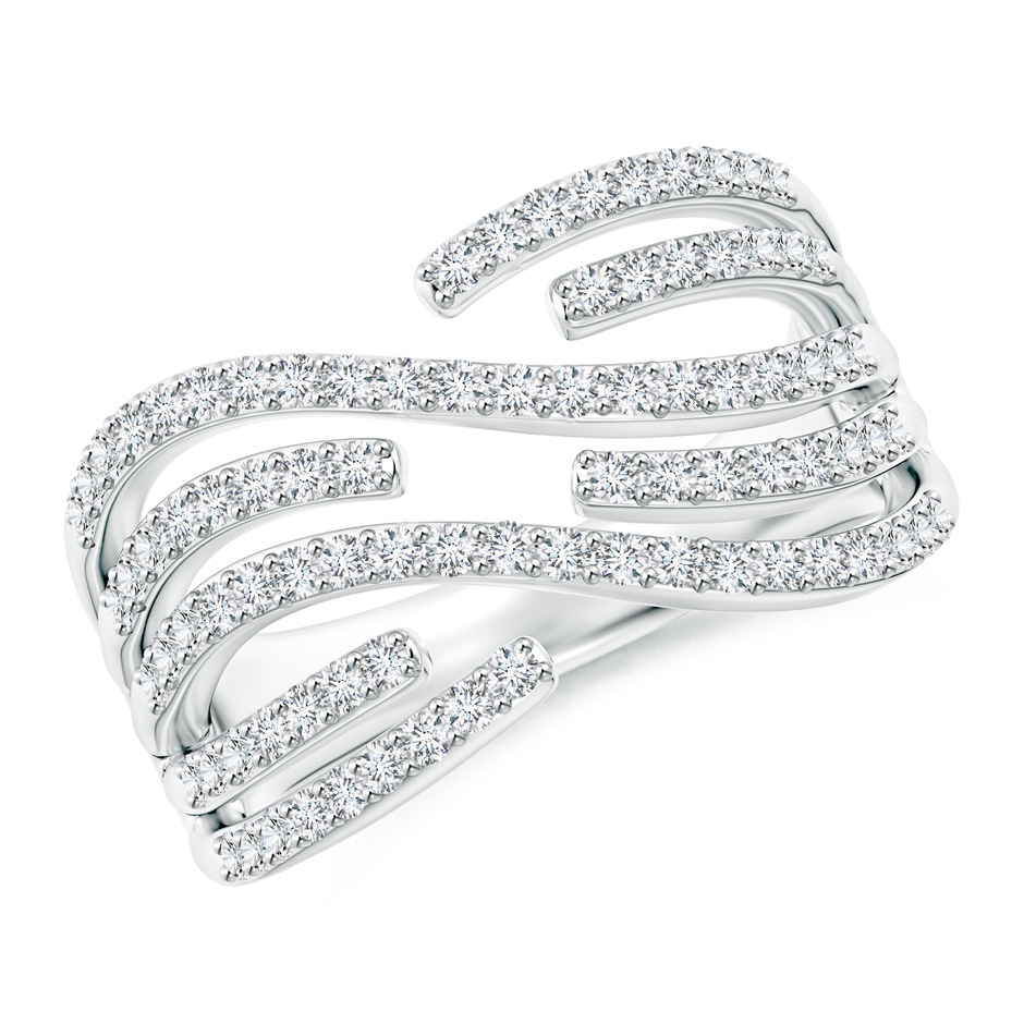 1.15mm GVS2 Criss-Cross Diamond Wrap Ring in White Gold 