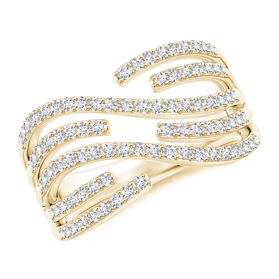 1.15mm GVS2 Criss-Cross Diamond Wrap Ring in Yellow Gold 