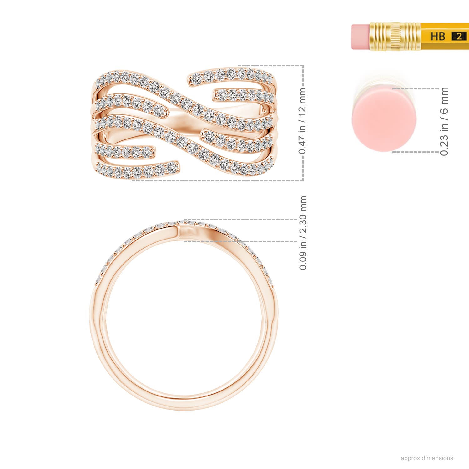 I-J, I1-I2 / 0.62 CT / 14 KT Rose Gold