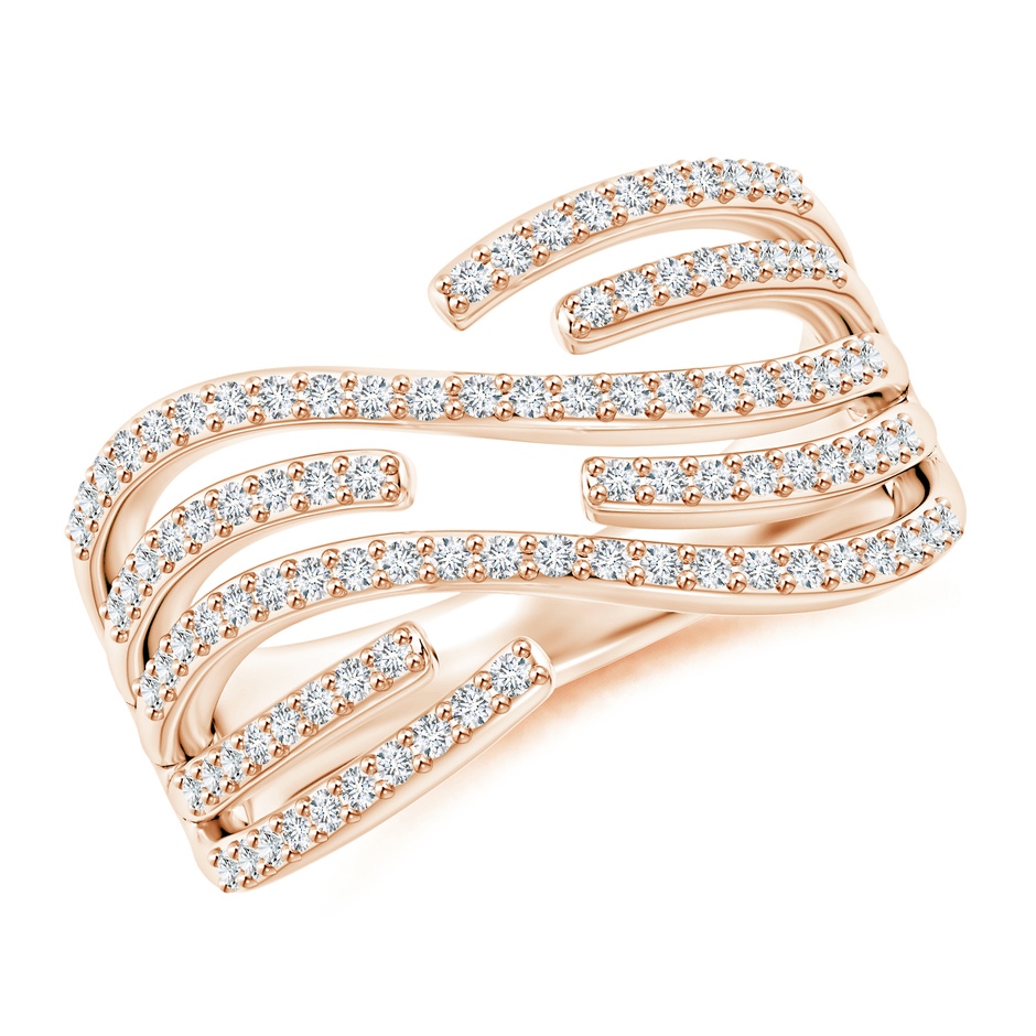 1mm GVS2 Criss-Cross Diamond Wrap Ring in Rose Gold 