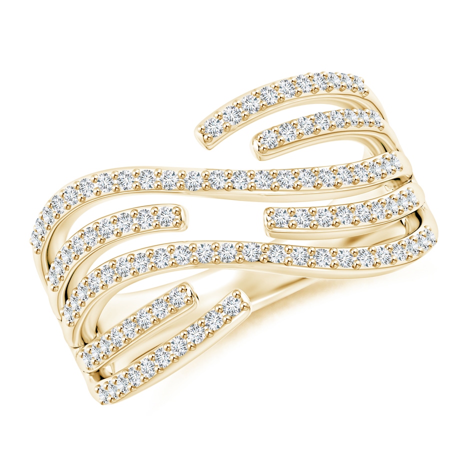 1mm GVS2 Criss-Cross Diamond Wrap Ring in Yellow Gold 