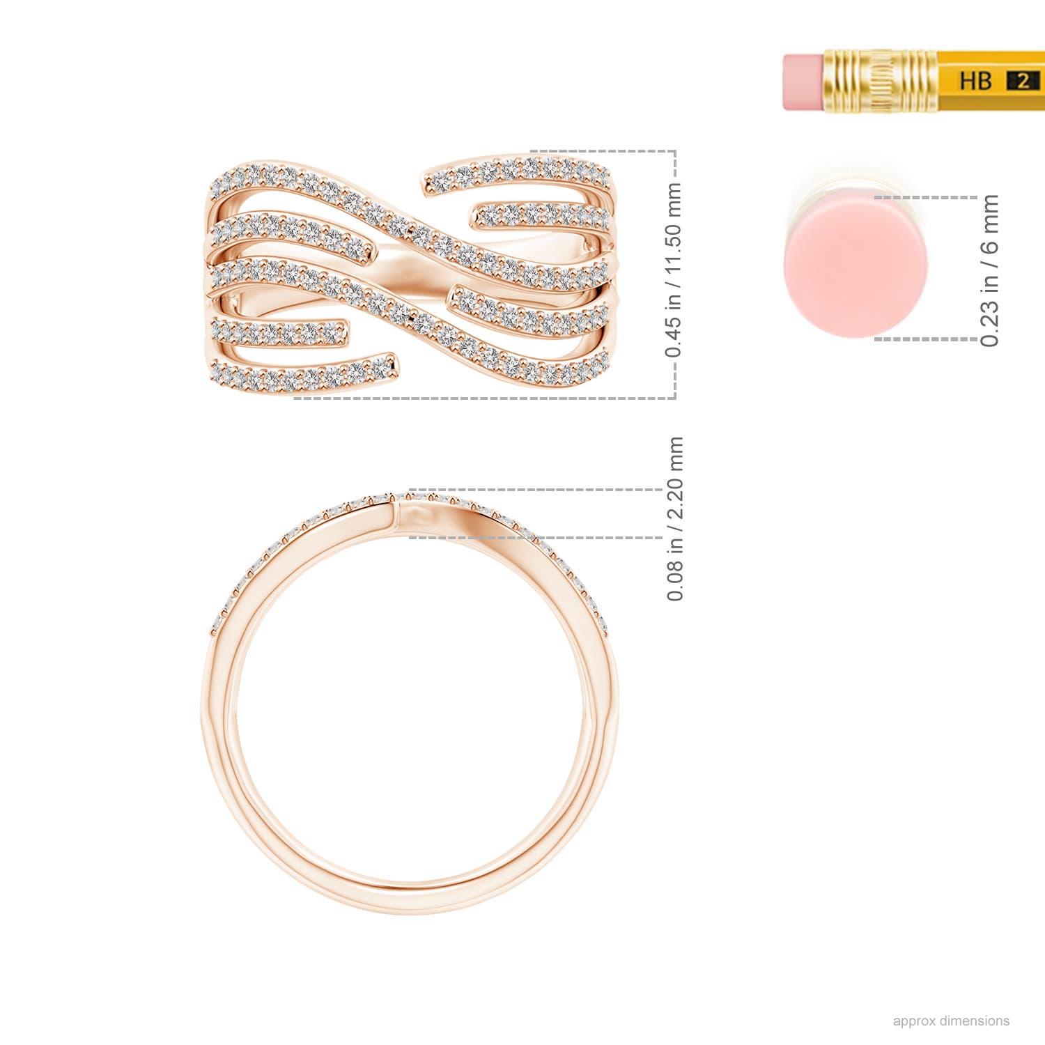 I-J, I1-I2 / 0.49 CT / 14 KT Rose Gold