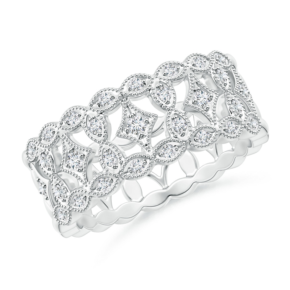 1.5mm GVS2 Art Deco Inspired Filigree Diamond Wedding Band in P950 Platinum 