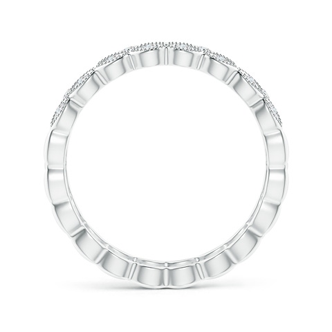 1.5mm GVS2 Art Deco Inspired Filigree Diamond Wedding Band in White Gold
