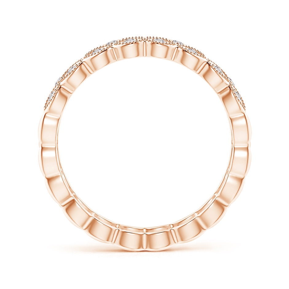 1.5mm IJI1I2 Art Deco Inspired Filigree Diamond Wedding Band in Rose Gold side-1