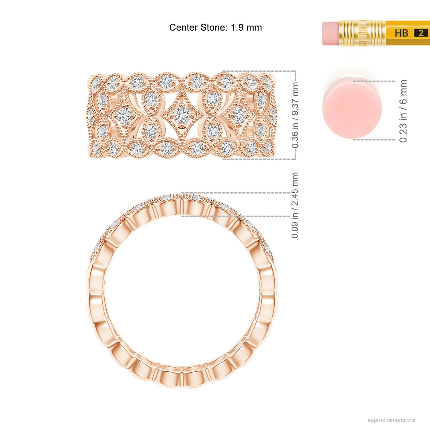 H, SI2 / 0.46 CT / 14 KT Rose Gold