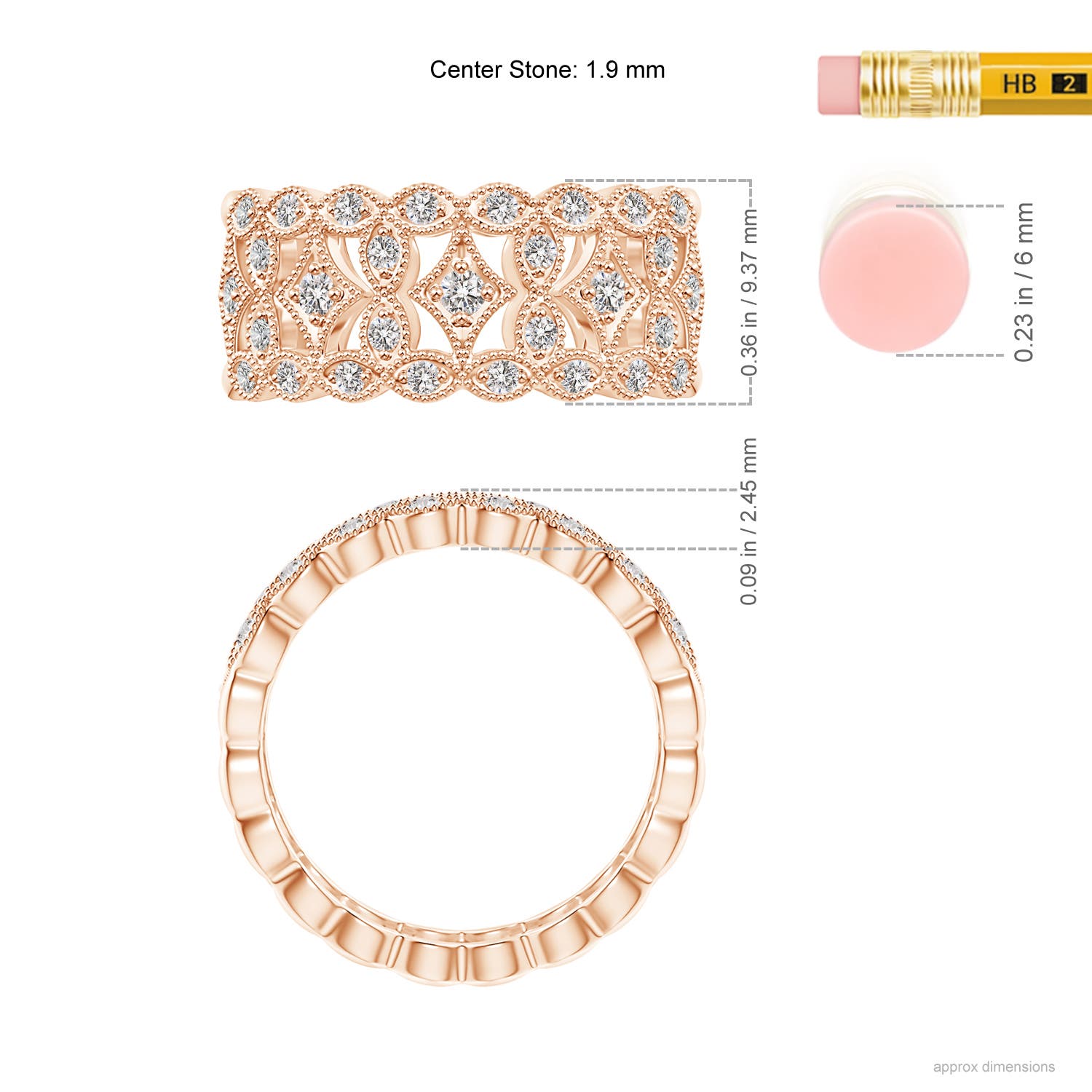 I-J, I1-I2 / 0.46 CT / 14 KT Rose Gold