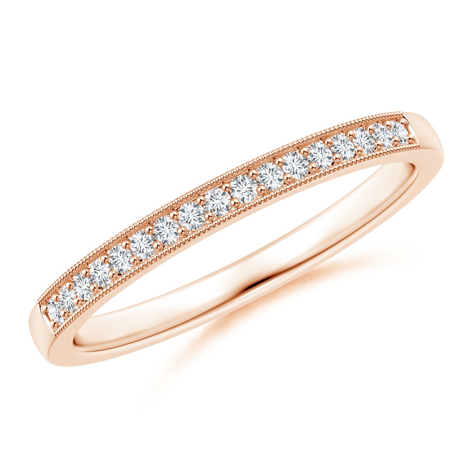 1.2mm GVS2 Stackable Diamond Wedding Band with Milgrain in Rose Gold 