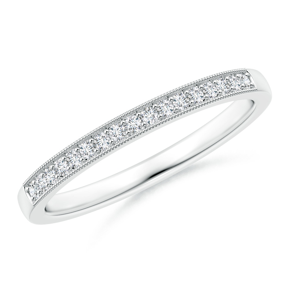 1.2mm GVS2 Stackable Diamond Wedding Band with Milgrain in White Gold 