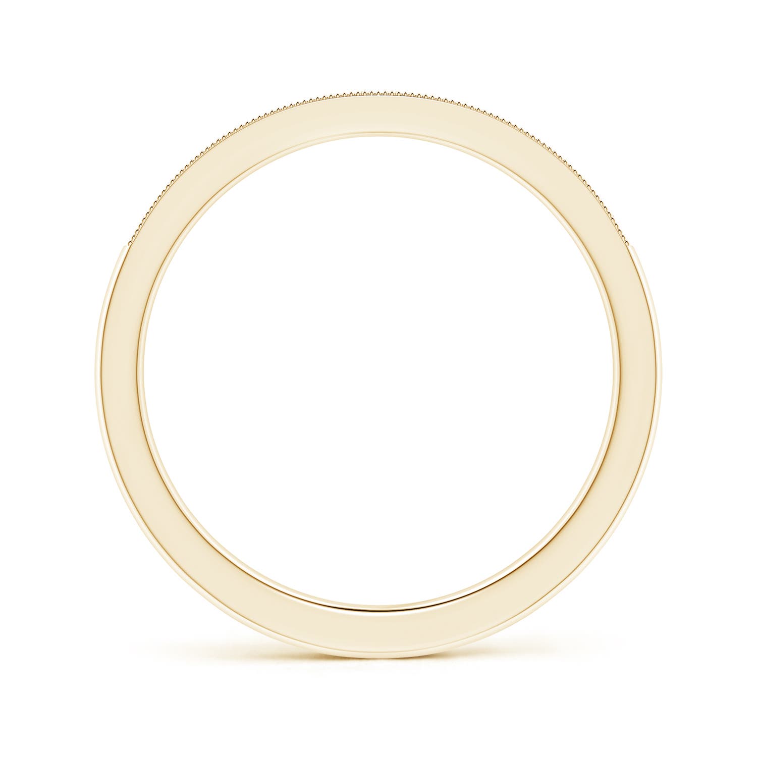 1.2mm KI3 Stackable Diamond Wedding Band with Milgrain in Yellow Gold