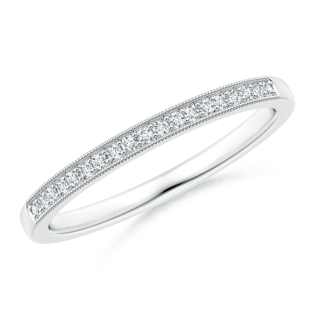 1mm GVS2 Stackable Diamond Wedding Band with Milgrain in White Gold