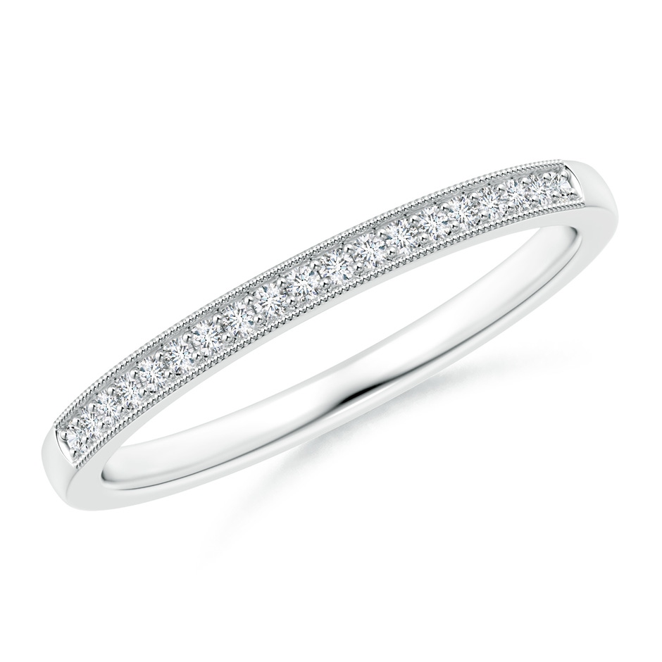 1mm GVS2 Stackable Diamond Wedding Band with Milgrain in White Gold 