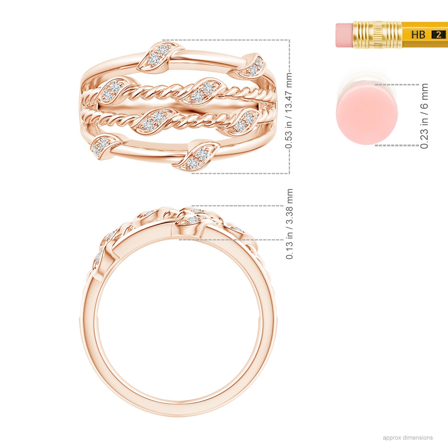 H, SI2 / 0.13 CT / 14 KT Rose Gold