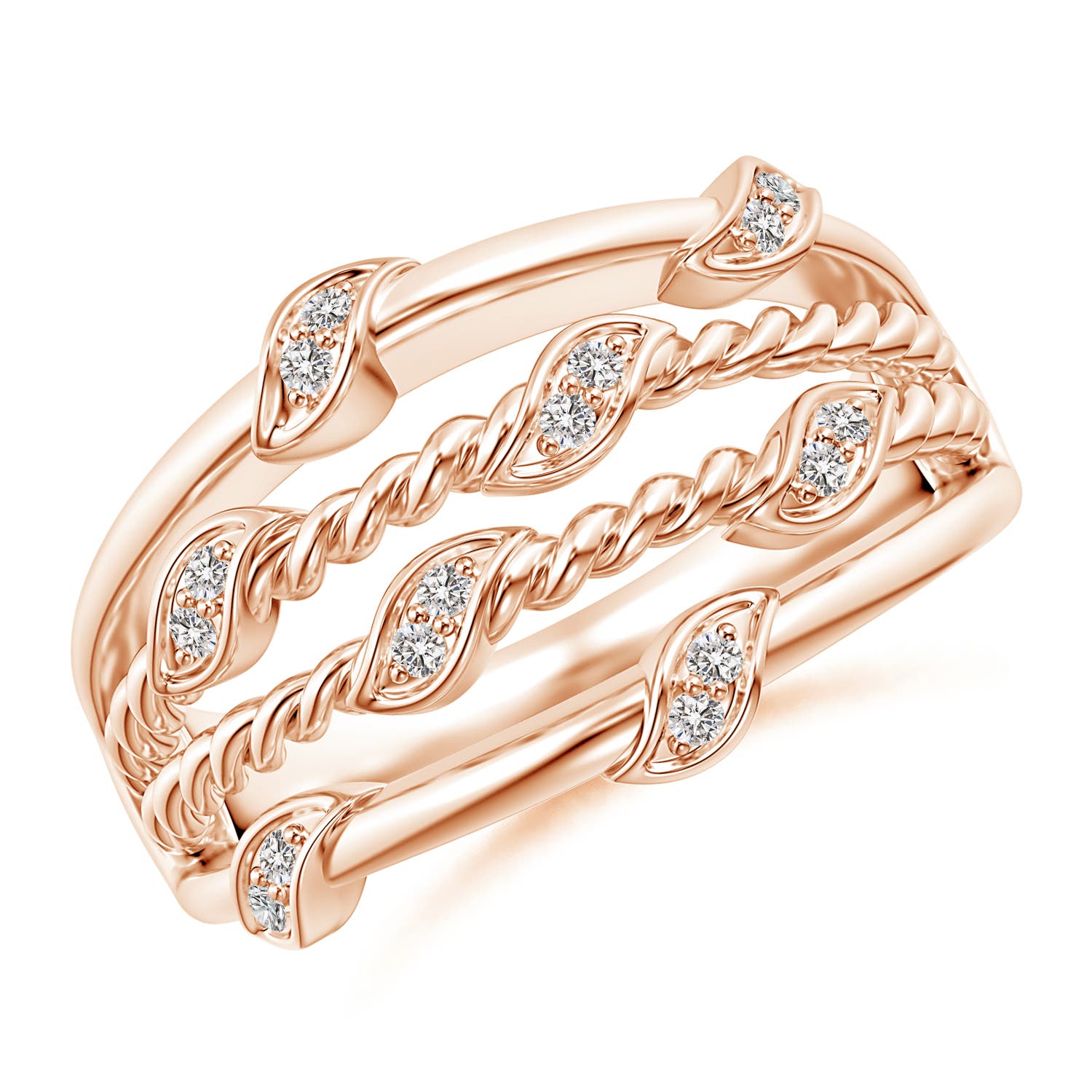 I-J, I1-I2 / 0.13 CT / 14 KT Rose Gold