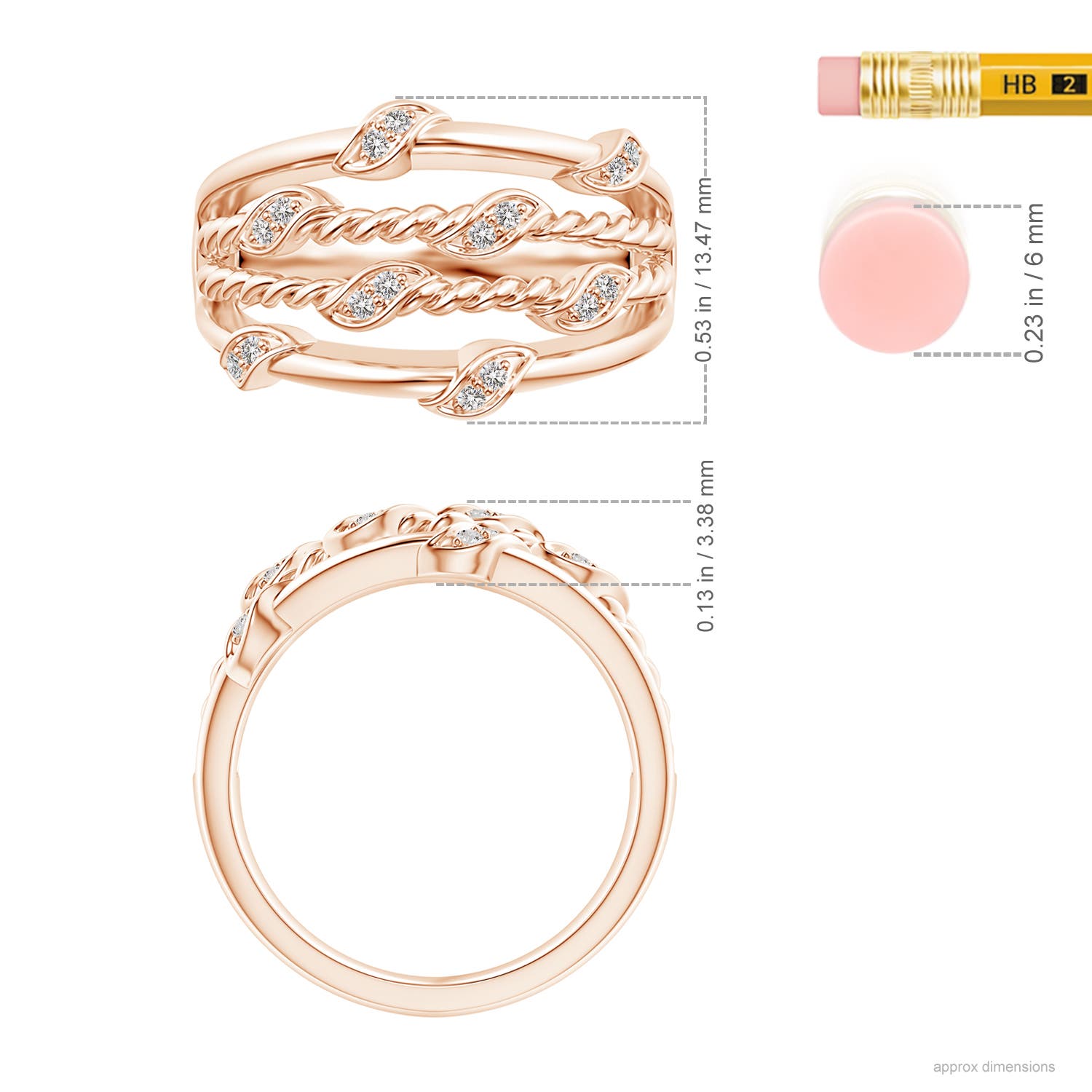 I-J, I1-I2 / 0.13 CT / 14 KT Rose Gold