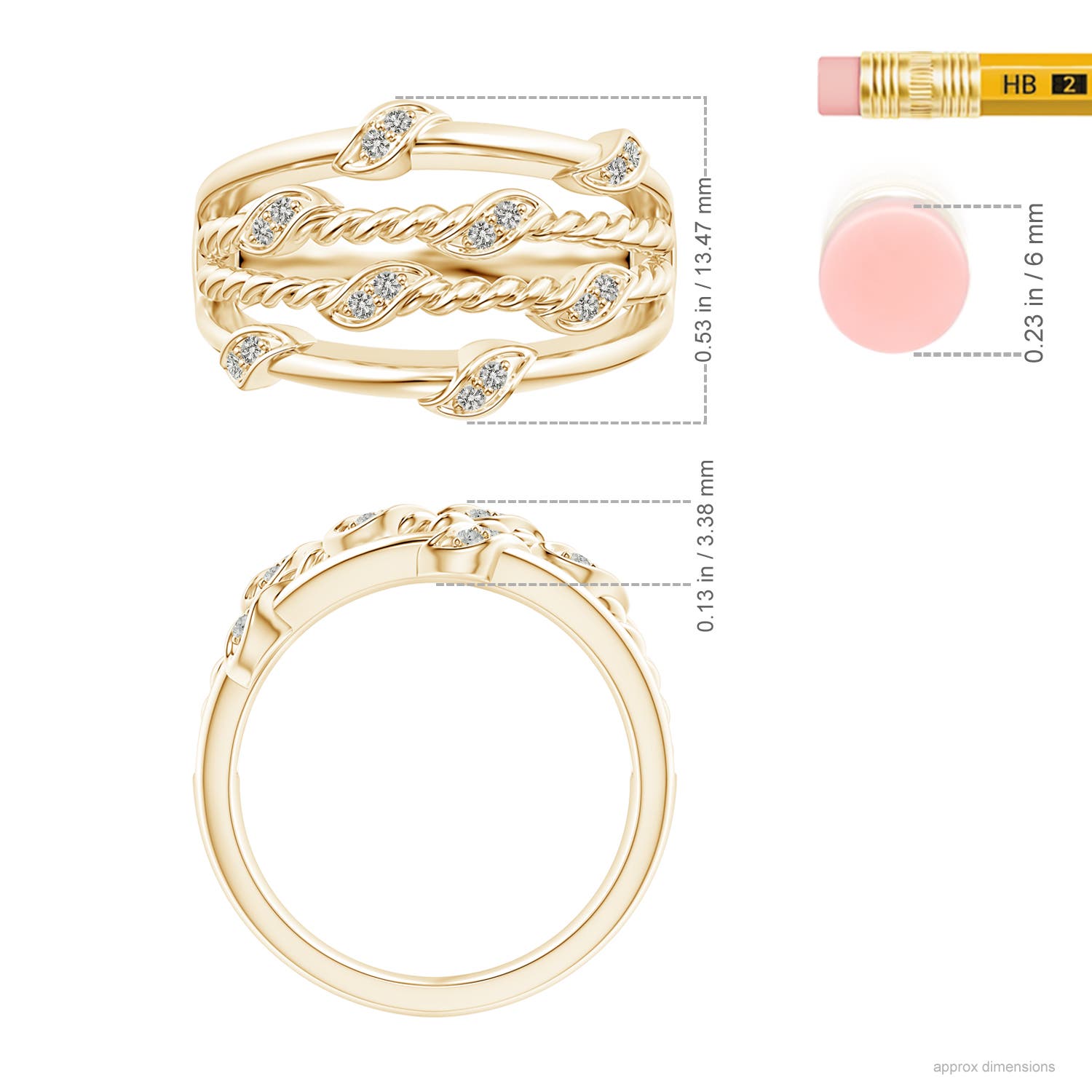 K, I3 / 0.13 CT / 14 KT Yellow Gold