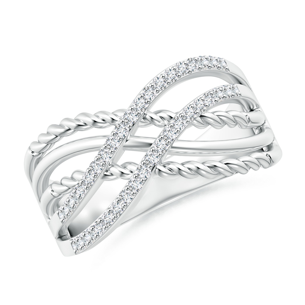 1.15mm GVS2 Prong-Set Diamond Twisted Rope Wrap Ring in P950 Platinum