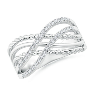 1.15mm GVS2 Prong-Set Diamond Twisted Rope Wrap Ring in White Gold