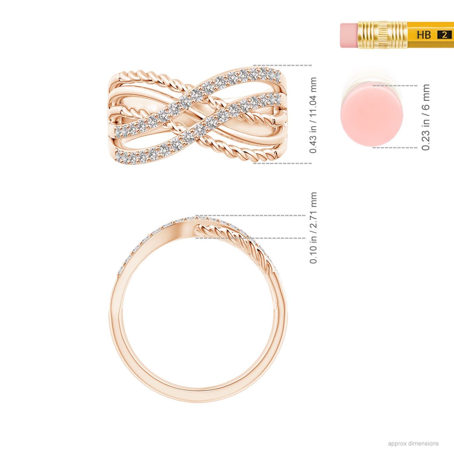 I-J, I1-I2 / 0.34 CT / 14 KT Rose Gold