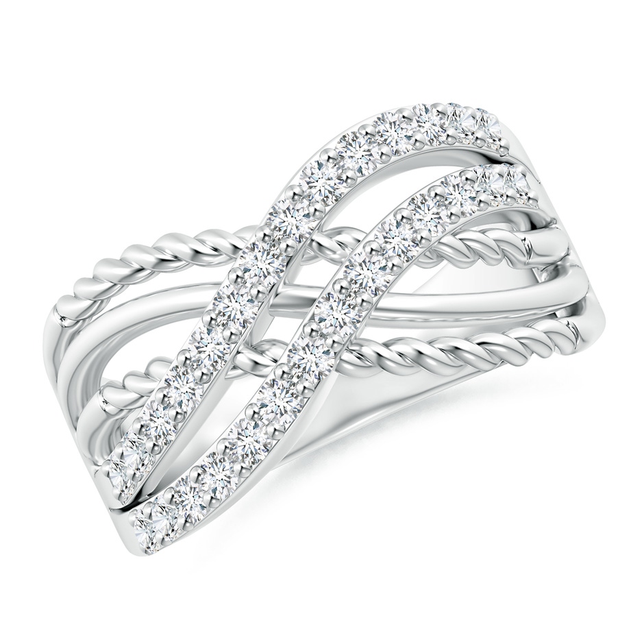 1.6mm GVS2 Prong-Set Diamond Twisted Rope Wrap Ring in P950 Platinum 