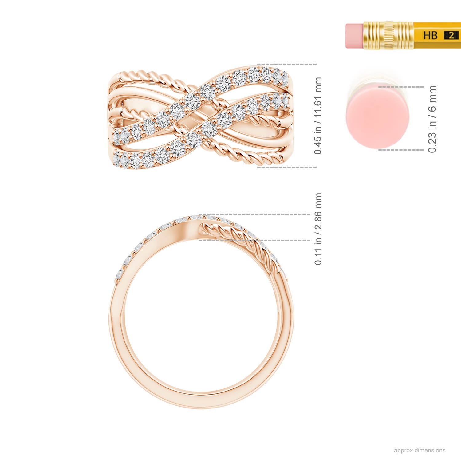 H, SI2 / 0.5 CT / 14 KT Rose Gold