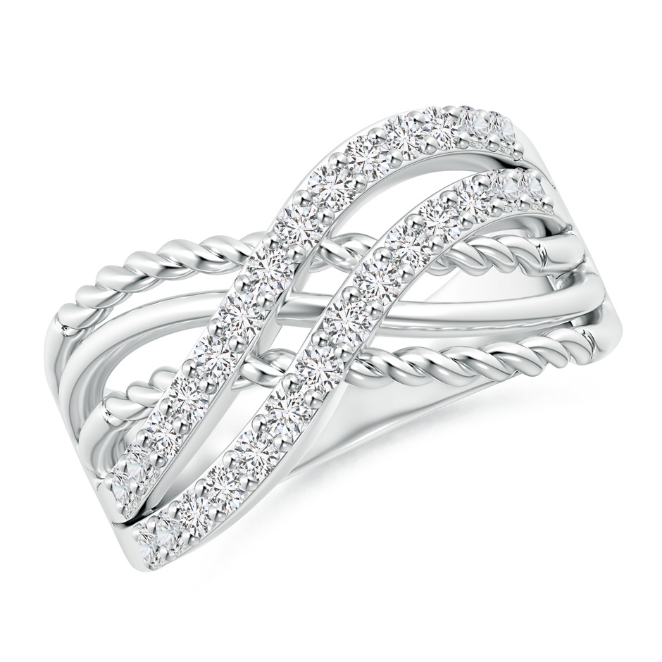 1.6mm HSI2 Prong-Set Diamond Twisted Rope Wrap Ring in White Gold 