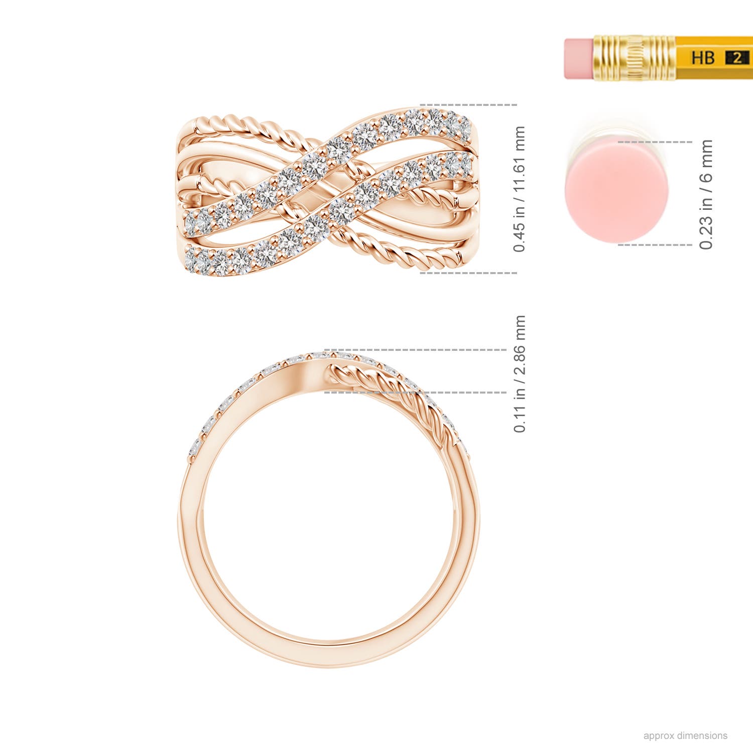 I-J, I1-I2 / 0.5 CT / 14 KT Rose Gold