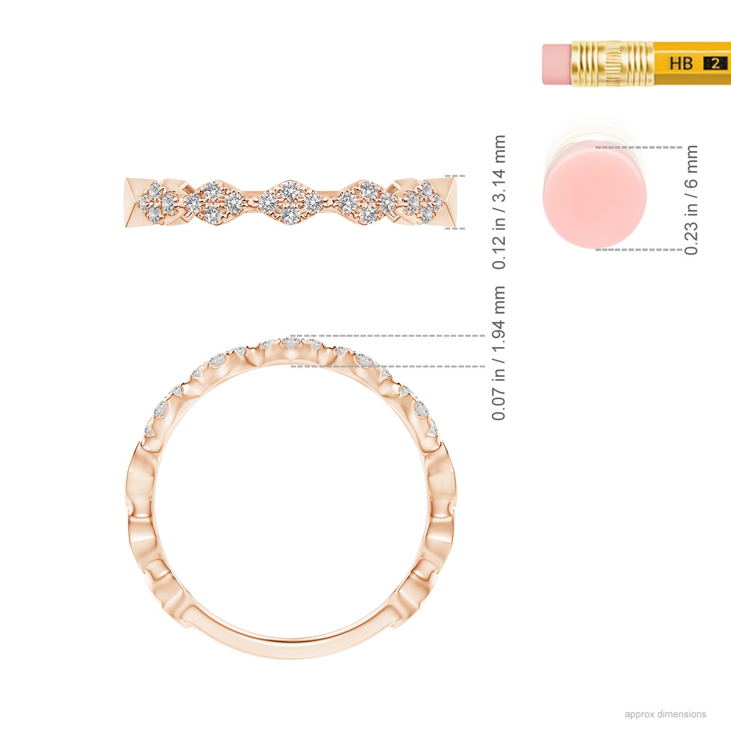 I-J, I1-I2 / 0.14 CT / 14 KT Rose Gold