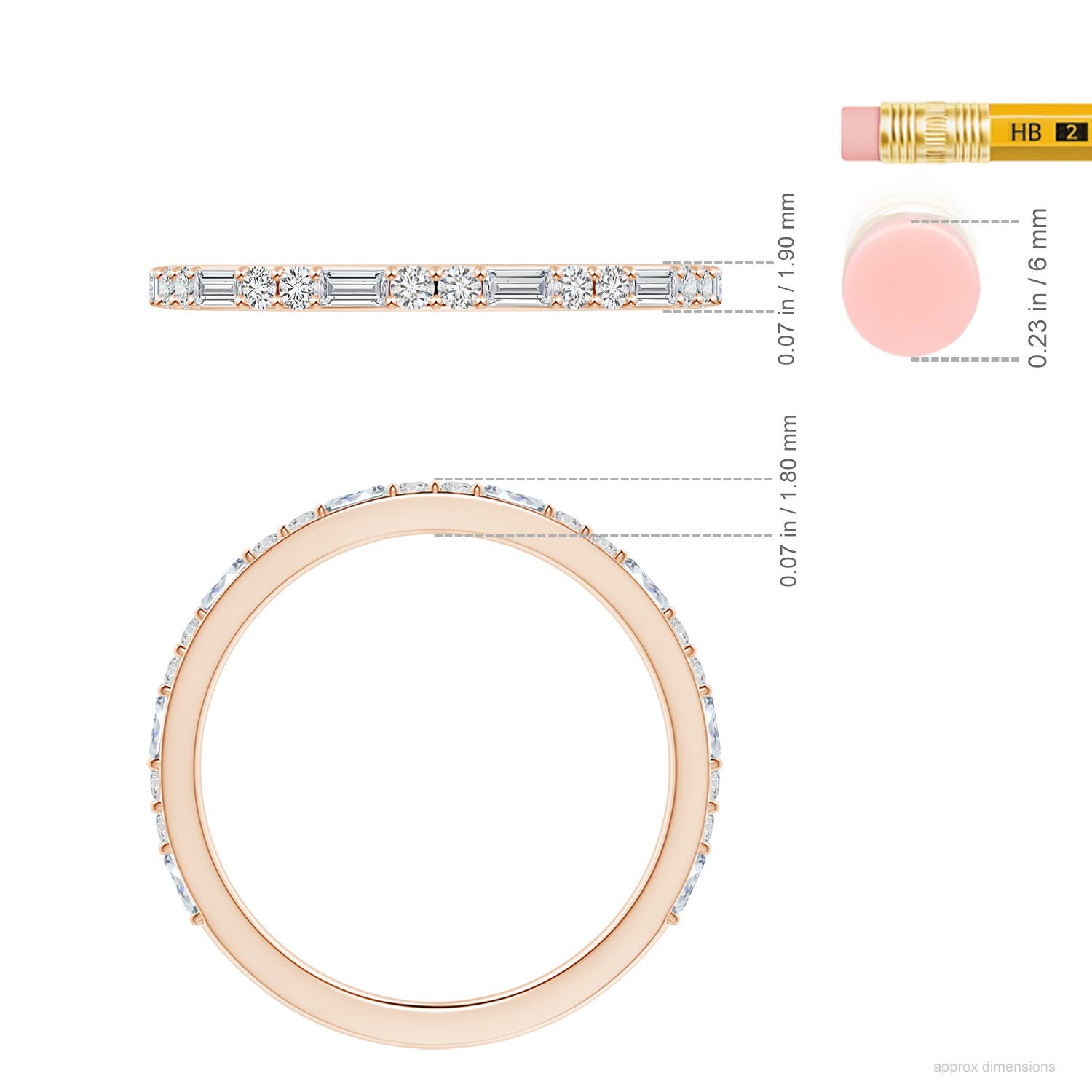 H, SI2 / 0.57 CT / 14 KT Rose Gold