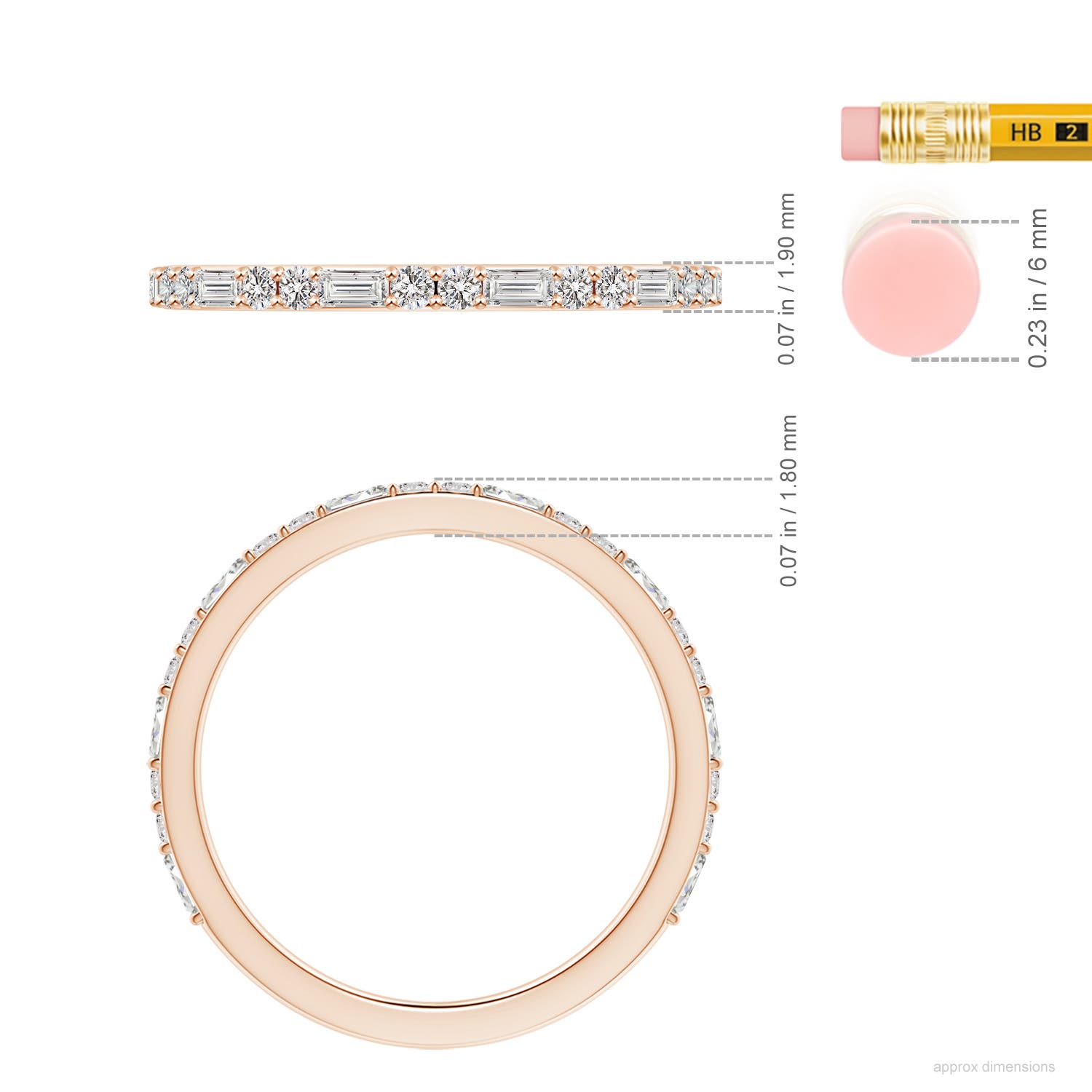 I-J, I1-I2 / 0.57 CT / 14 KT Rose Gold