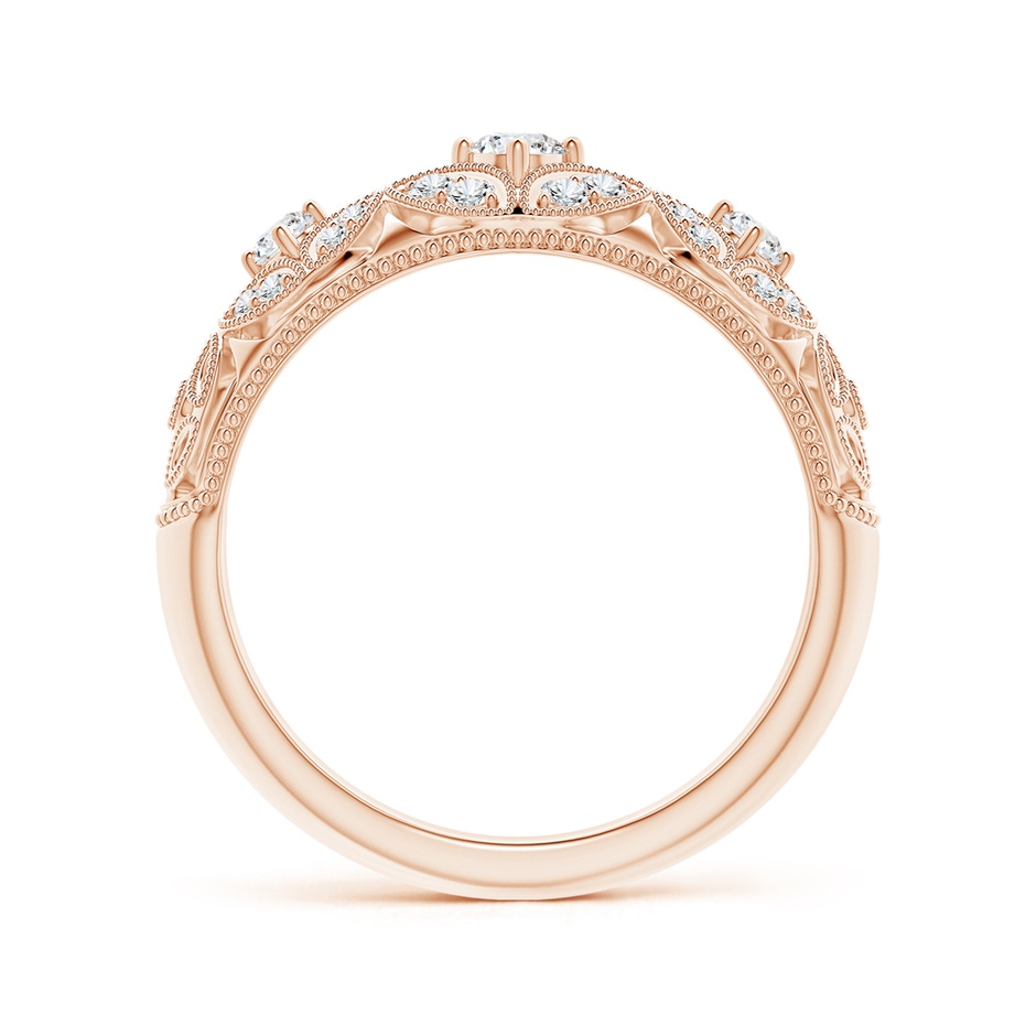 2.9mm GVS2 Vintage Inspired Diamond Floral Anniversary Ring in Rose Gold side-1