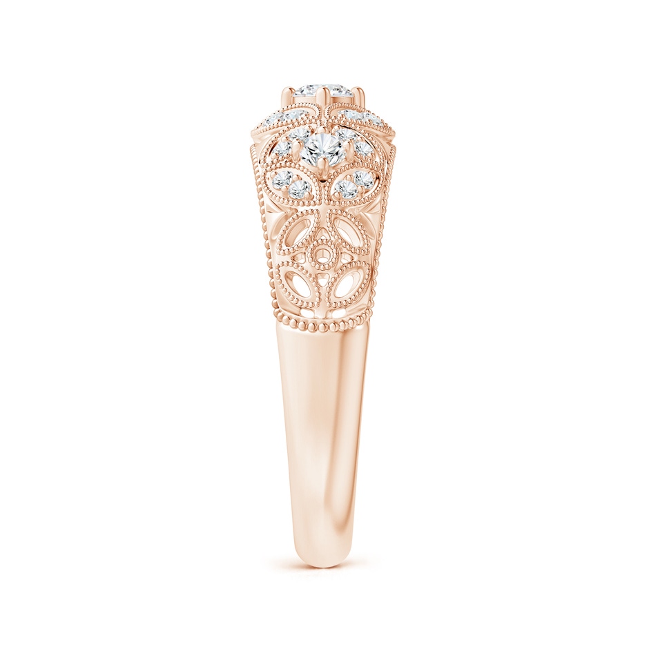 2.9mm GVS2 Vintage Inspired Diamond Floral Anniversary Ring in Rose Gold side-2